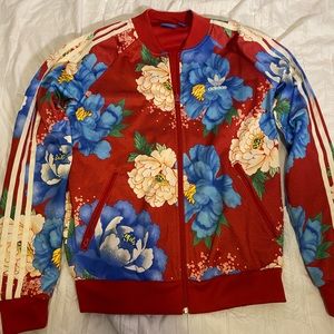 Adidas floral bomber jacket